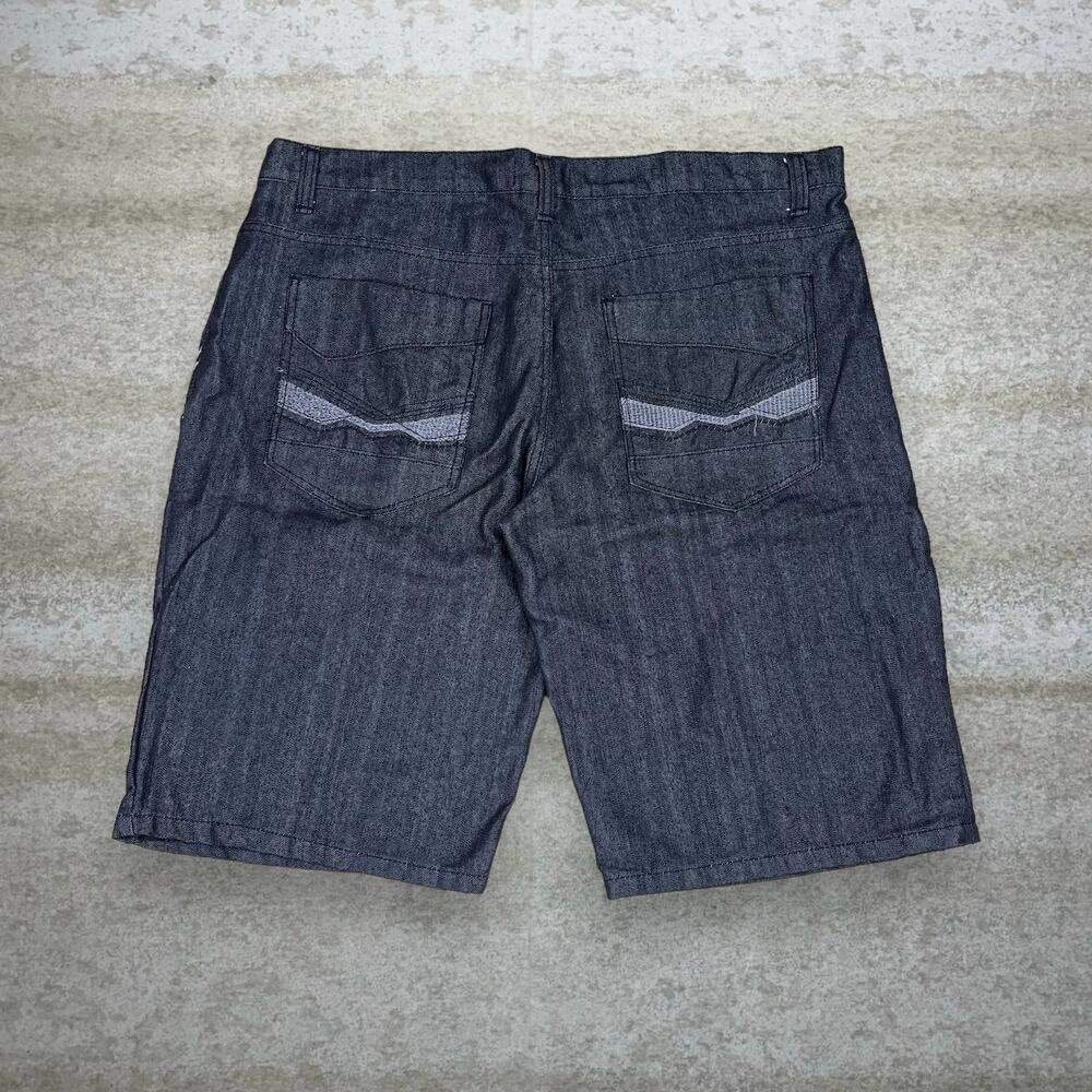 Vintage Y2K Skater Jean Shorts 40x14 Baggy Wide Leg Black 14" Inseam Jorts